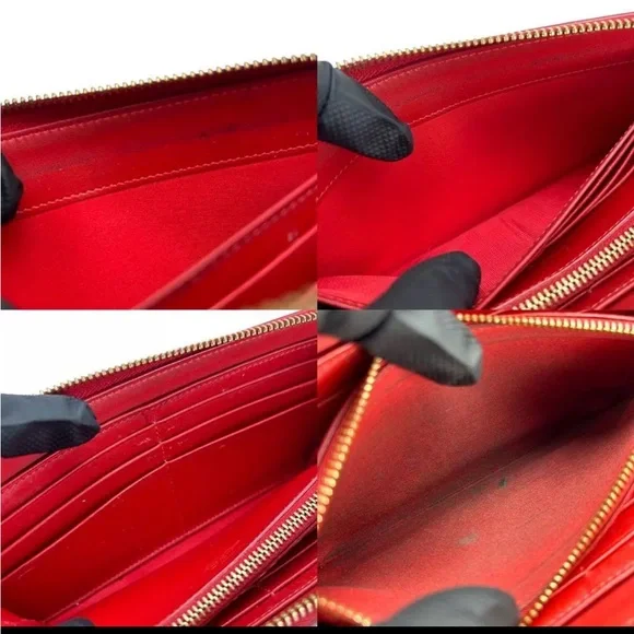 SOLD❤️ LOUBOUTIN RARE Leopard Print Red Accent Zippy Long Wallet - Picture 8 of 8